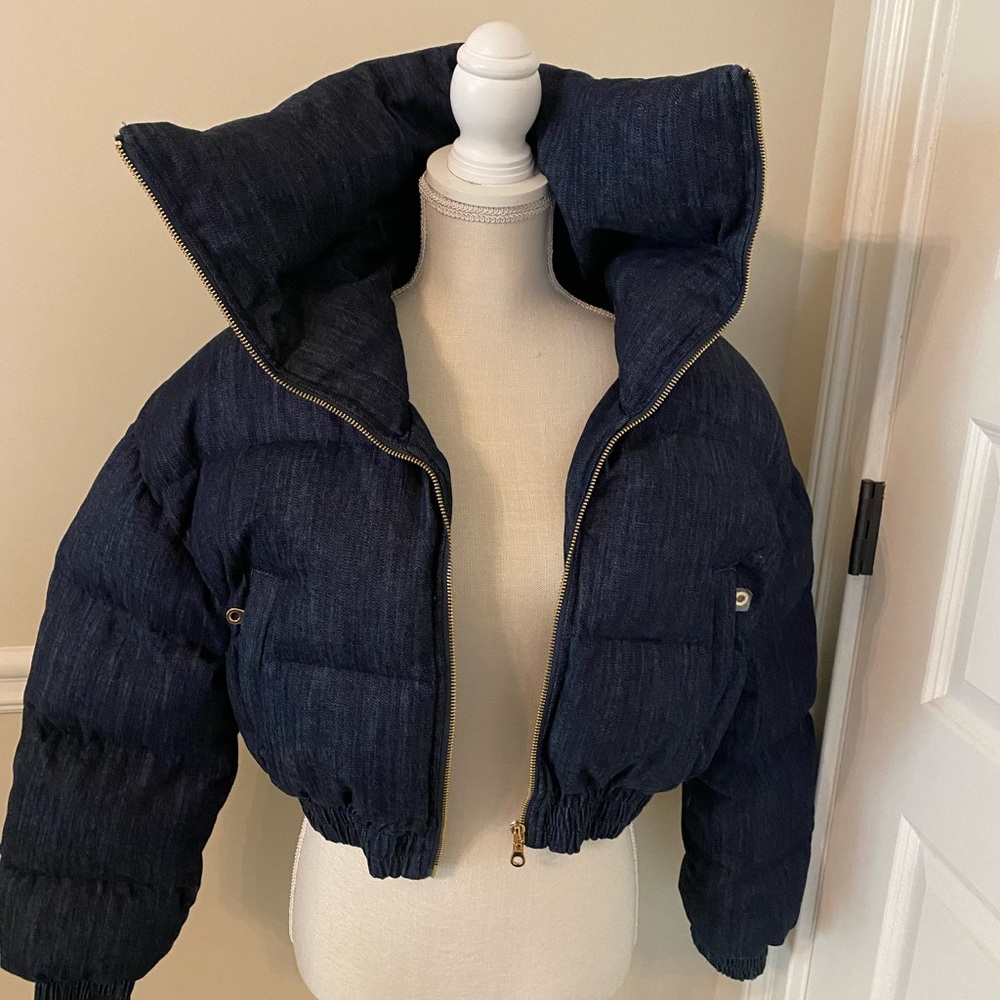 J Wright puff denim jacket - Picture 3 of 4